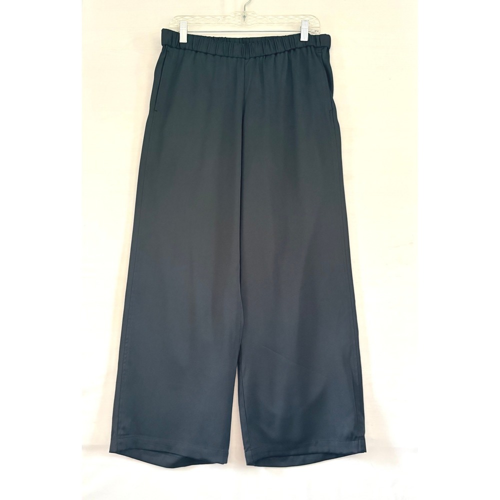 J Jill Women Silver Grey Wide Leg Pull On Trouser Pant Small Petite S P RN 97641